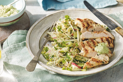 Avocado Chicken Edamame Salad