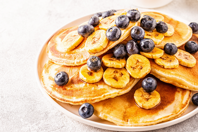 Banana Blueberry Power Pancakes