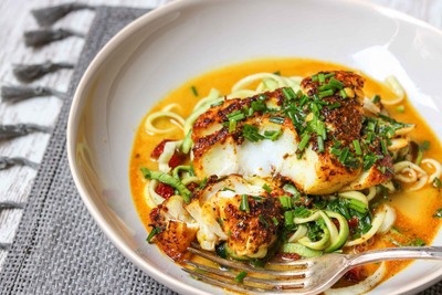 Creamy Cod and Zoodles