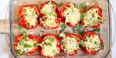 Egg and Turkey Stuffed Peppers