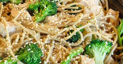 Sesame Noodles with Chicken and Broccoli