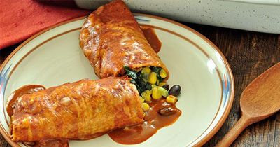 Spinach and Black Bean Enchiladas