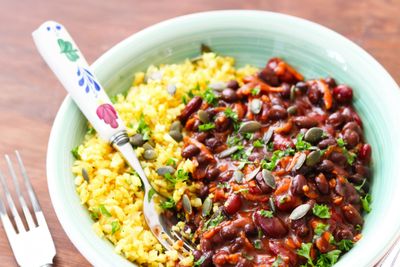 Vegan Chili with Cauliflower Rice