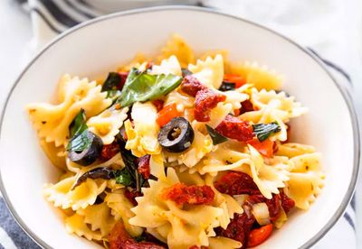 Whole-Wheat Bow Tie Pasta with Puttanesca Sauce